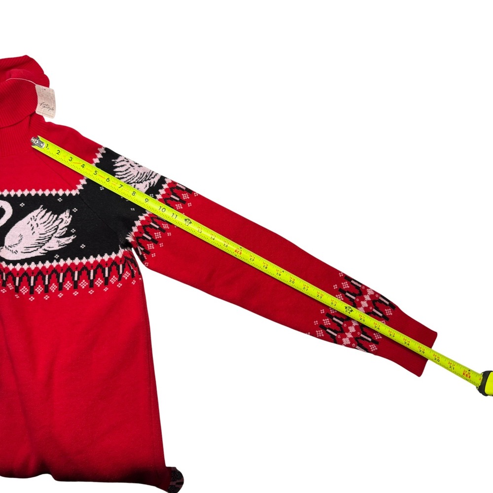 Nuuly X Rachel Antonoff Red Swan Fair Isle‎ Sweater Dress Sz M New W/Defect - Picture 13 of 15